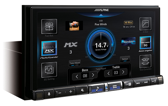 Alpine touchscreen car stereo head unit installed by Mother's Window Tint in San Antonio and Austin TX